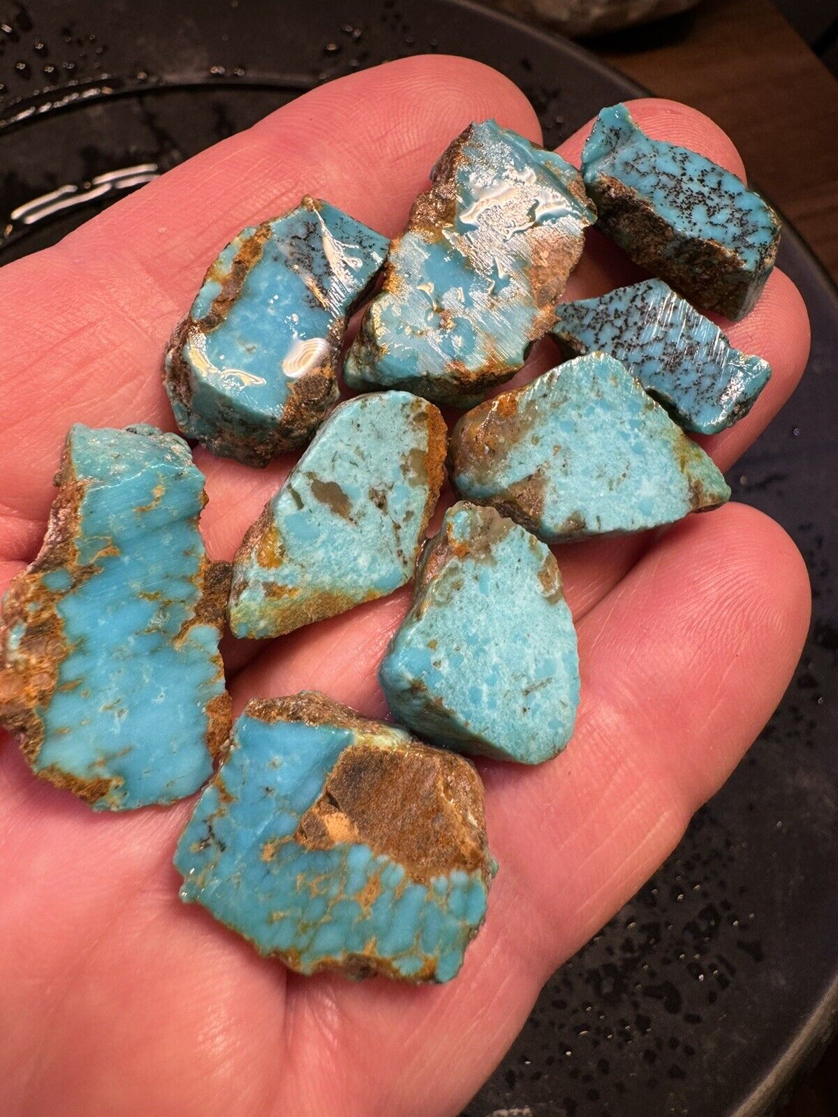 KAOLIN AAA Turquoise.  90g Of slabs GORGEOUS. 1/8TH TO 1/4\