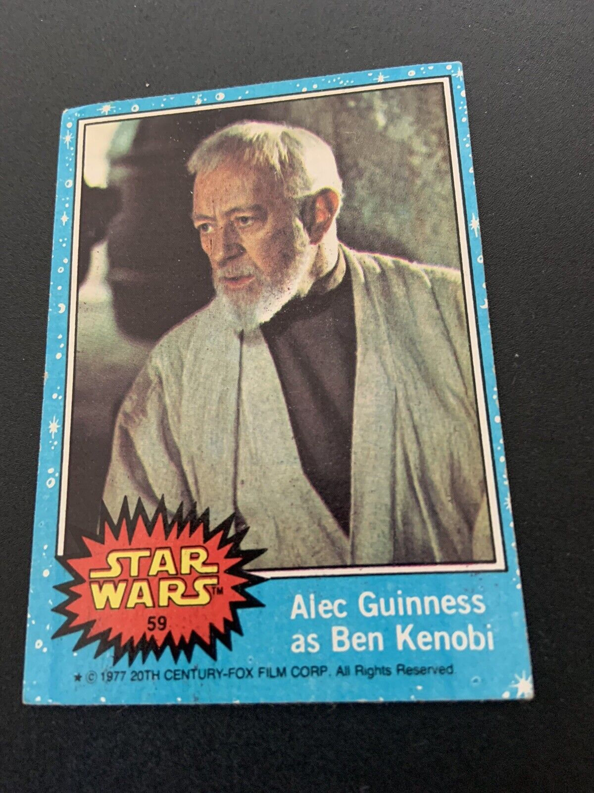 1977 Topps Star Wars Blue Series 1 Alec Guinness as Ben Kenobi Card #59