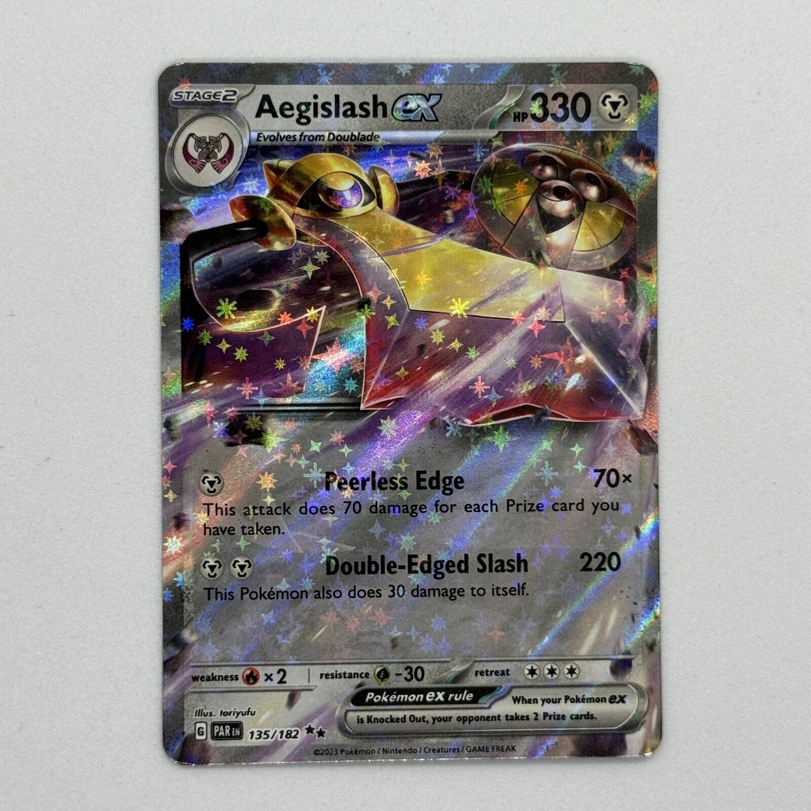 Aegislash Ex 135/182 Double Rare Holo Paradox Rift NM Pokemon Card