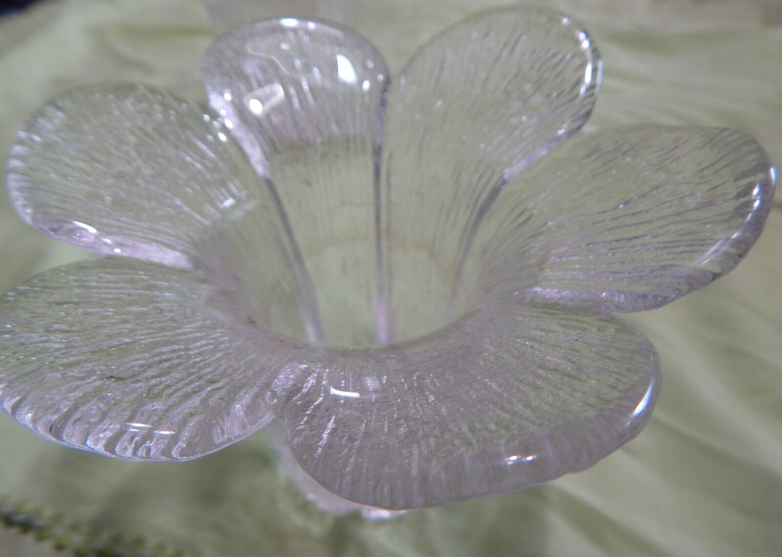 Pair of Cristal Candle Holder Designed Like a Tulip