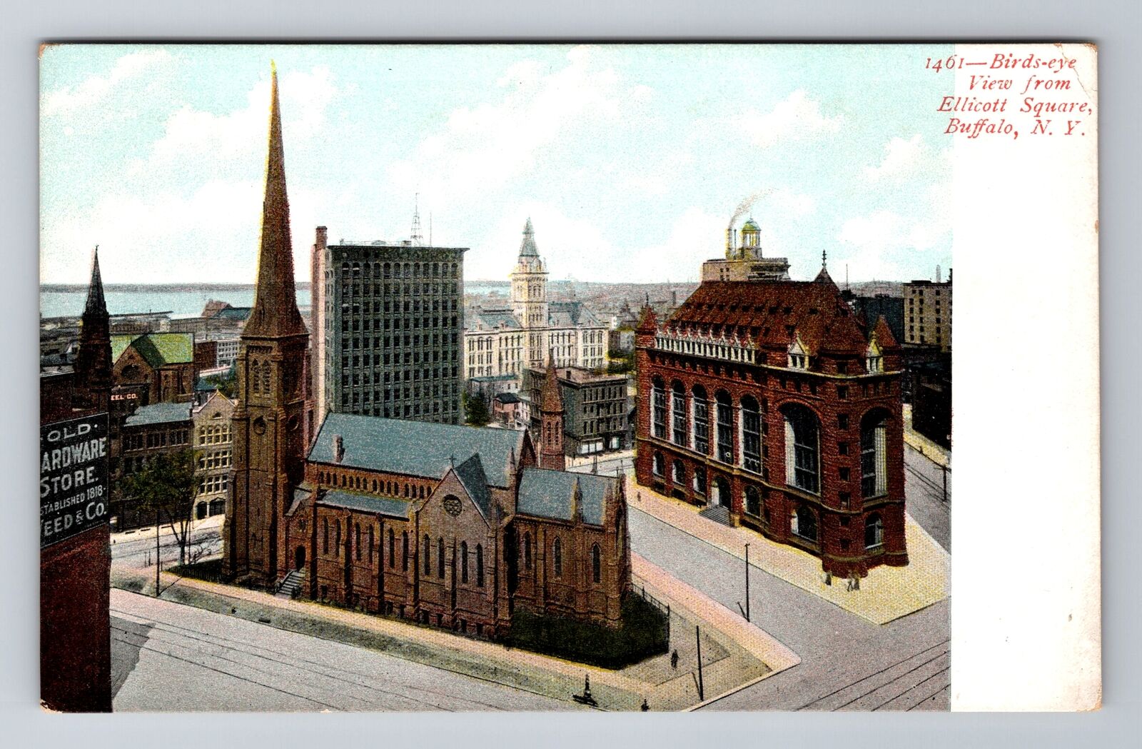 Buffalo NY-New York, Aerial Of Ellicott Square, Antique, Vintage Postcard
