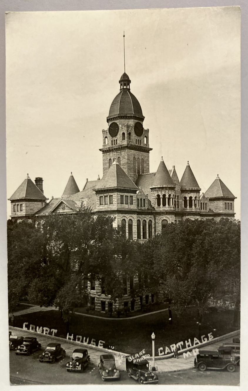 RPPC Court House, Carthage, Missouri MO Vintage Real Photo Postcard
