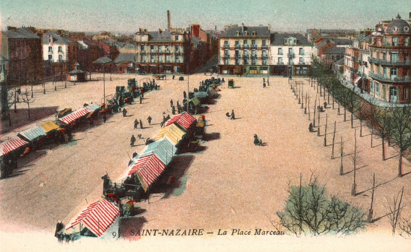 Vintage Postcard Saint Nazaire La Place Marceau Saint-Nazaire, France