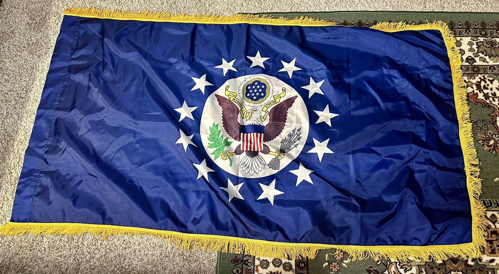 3x5FT US Ambassador Flag With Gold Fringe And Sleeve. Extremely Rare 