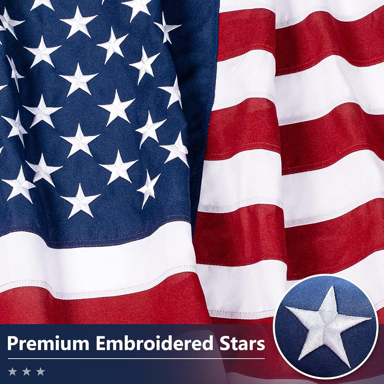 6X10 US American Flag Heavy Duty Embroidered Stars Sewn Stripes Grommets Nylon