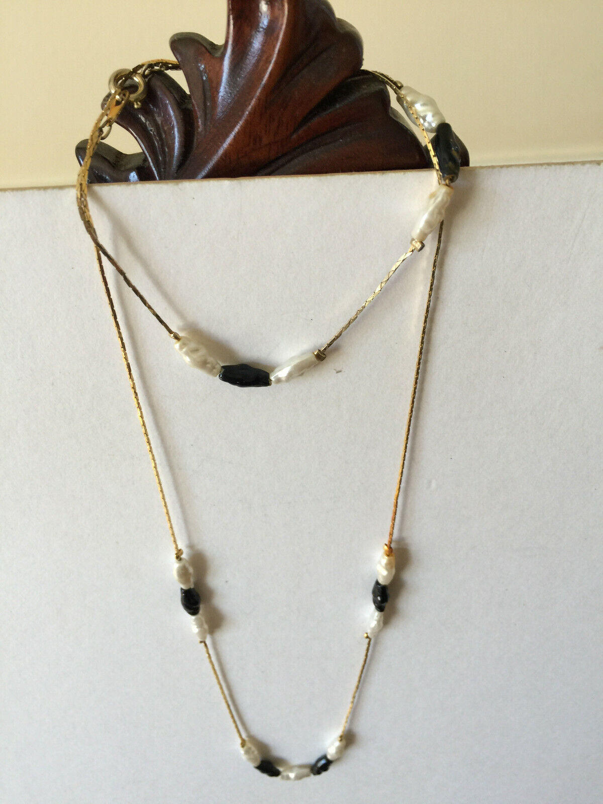 Graceful Elegant 14K gold Plated Stirling Silver and pearl necklace bracelet set