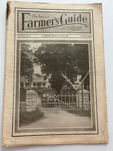1923 The Indiana Farmer's Guide Newspaper - Photos, Names, Ads, Articles