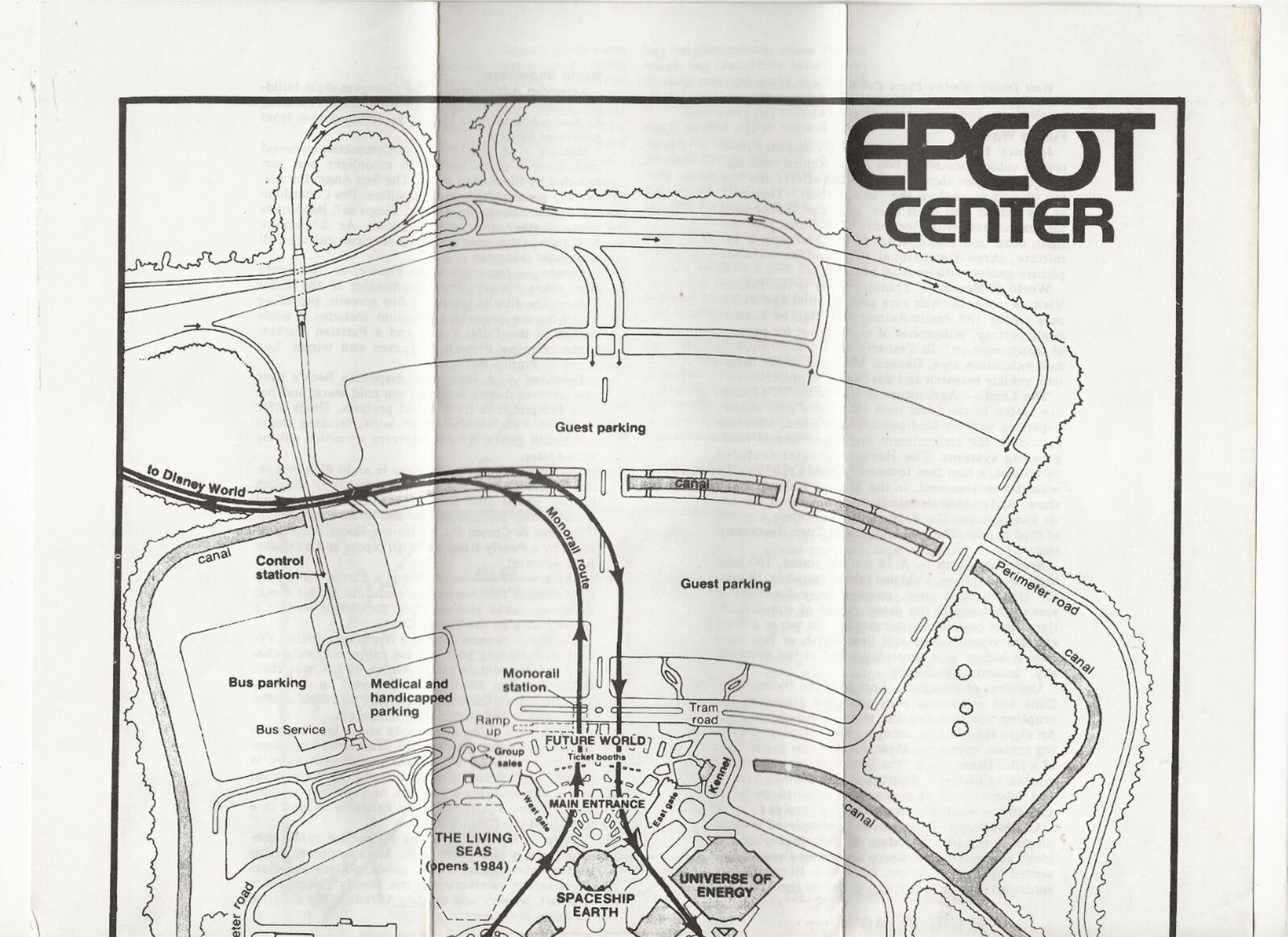 Vintage Disney World Epcot Center Map
