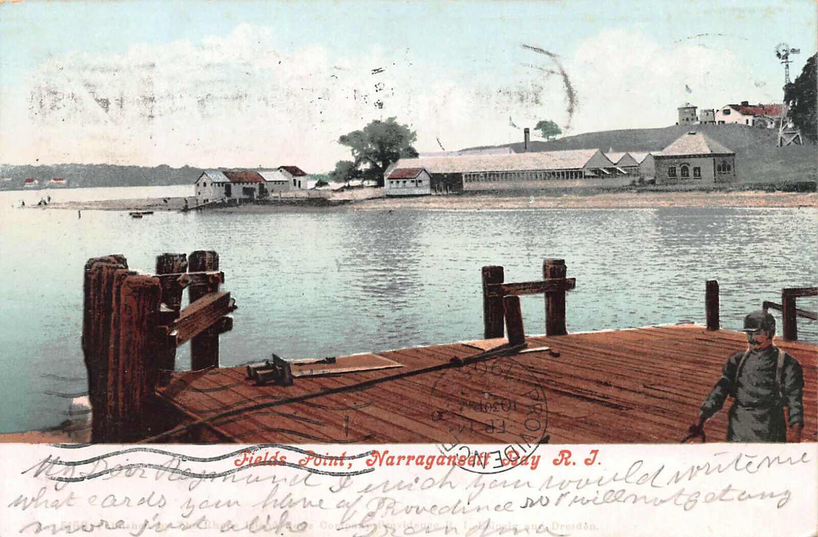 Fields Point, Narragansett, Rhode Island, Early Postcard, Used in 1905