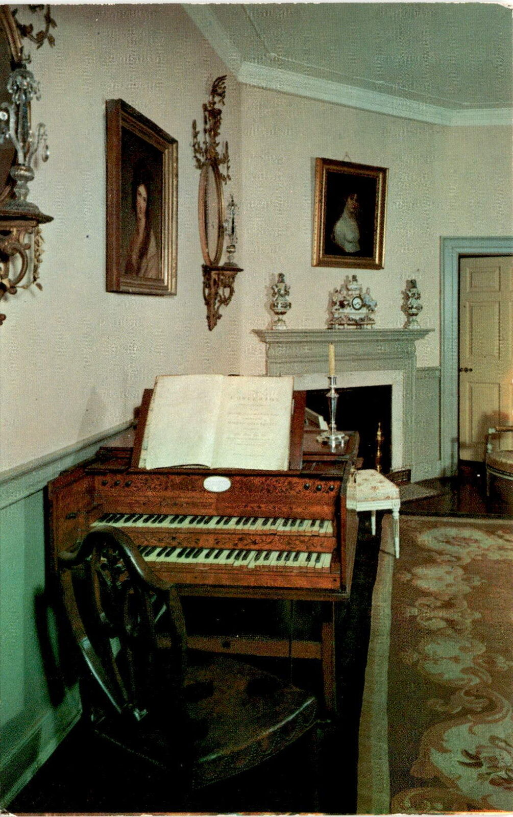 Vintage Mount Vernon Music Room vintage postcard