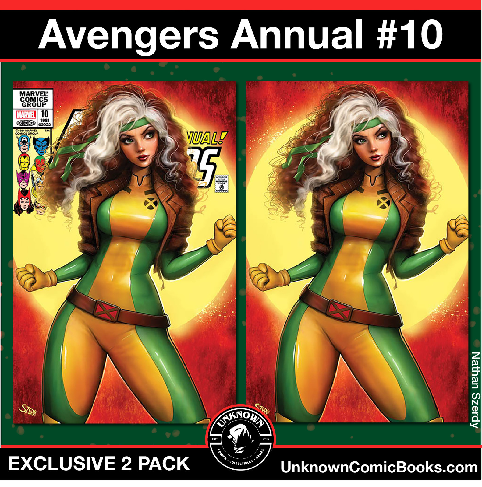 [2 PACK] AVENGERS ANNUAL #10 UNKNOWN COMICS NATHAN SZERDY EXCLUSIVE VAR FACSIMIL
