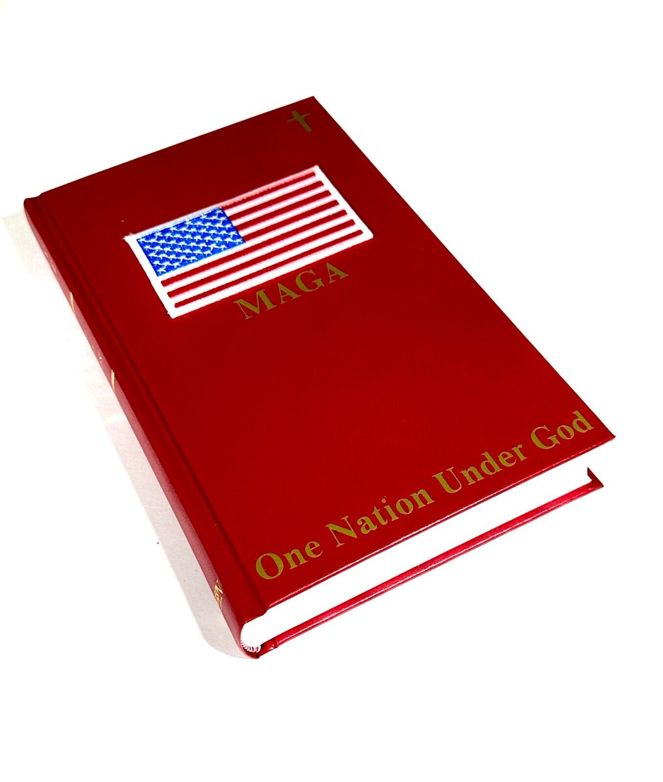 The MAGA Bible; Hardcover, Red, Embroidered Flag, Trump 2024