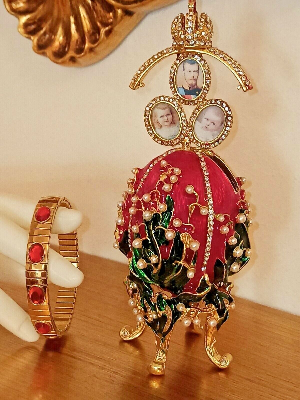 Women's Day Gift LUXURY Ornament & bracelet 24k GOLD Valley Lillies Faberge HMDE