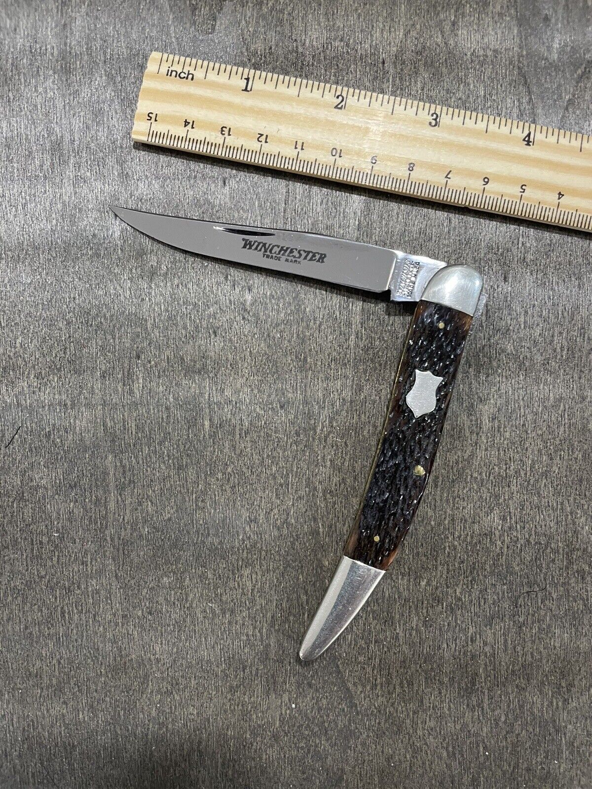Vintage Winchester 1987 Model 1924 Single Blade Bone W 15 Toothpick Pocket Knife
