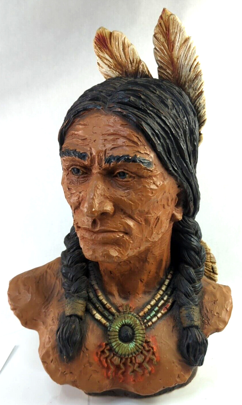 VTG 1972 Native American Chief Bust, Signed V. Kendrick, Universal Statuary Corp