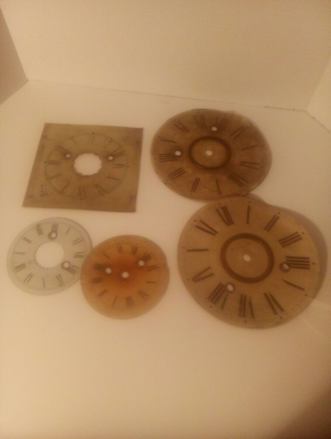 Lot Of 5 Steel Clock Faces