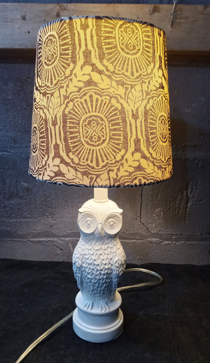 Portable Luminaire White Owl Electric Table Lamp