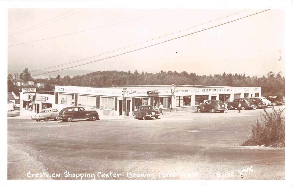 Crestview Shopping Center Brown\'s Point  Washington  Photo Vintage Postcard RR41
