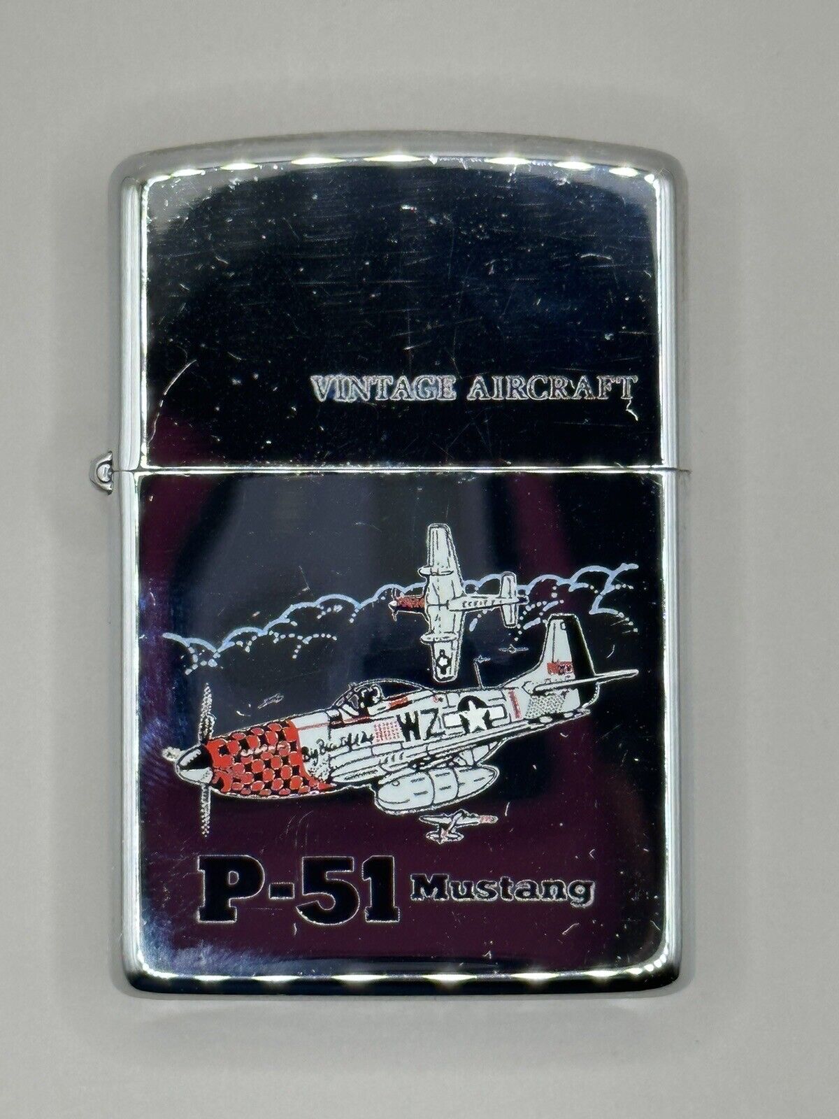 Vintage 1995 P-51 Mustang Aircraft Zippo Lighter NEW In The Case Military