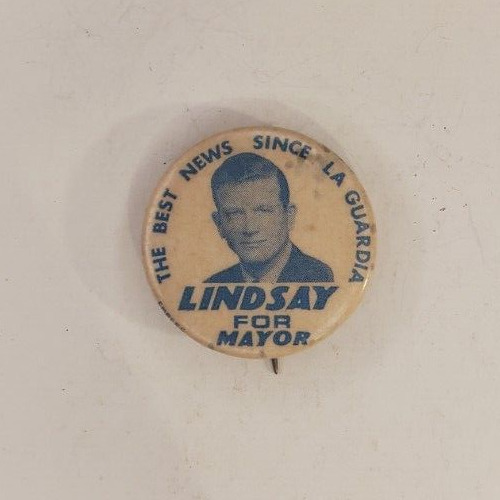 Vintage 1965 John Lindsay for Mayor New York Political Campaign Pinback Button