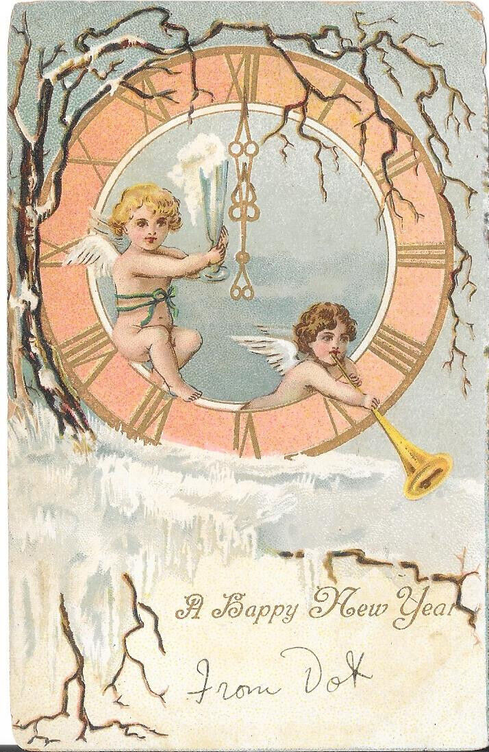 A Happy New Year 1906 Postcard