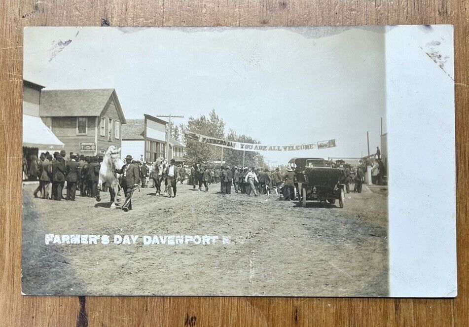 Farmers Day Davenport North Dakota RPPC 1911