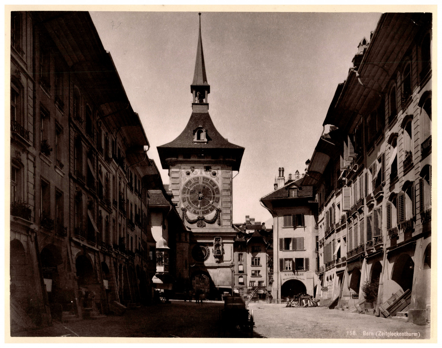 Switzerland, Bern, Zytglogge Vintage Print, Photomechanical 22.5x28.5 Circa 1