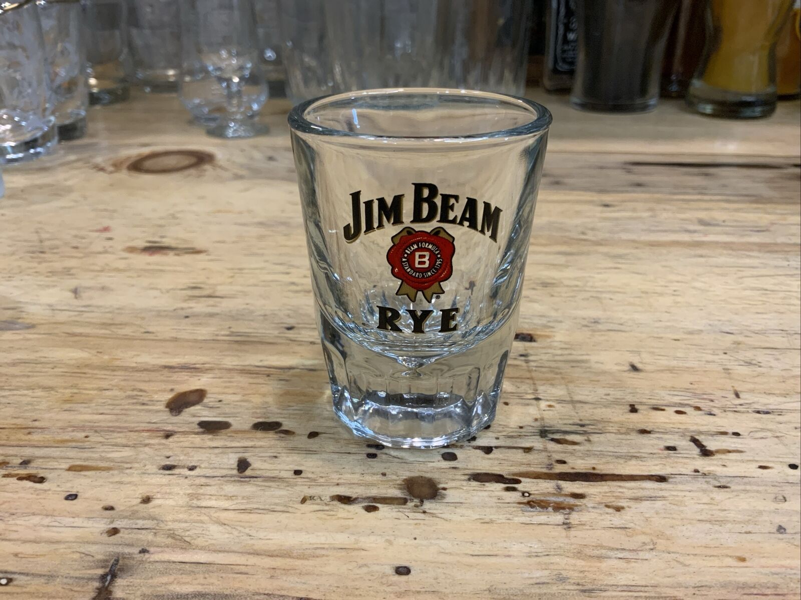Rare Vintage Jim Beam Rye Whiskey Shot Glass