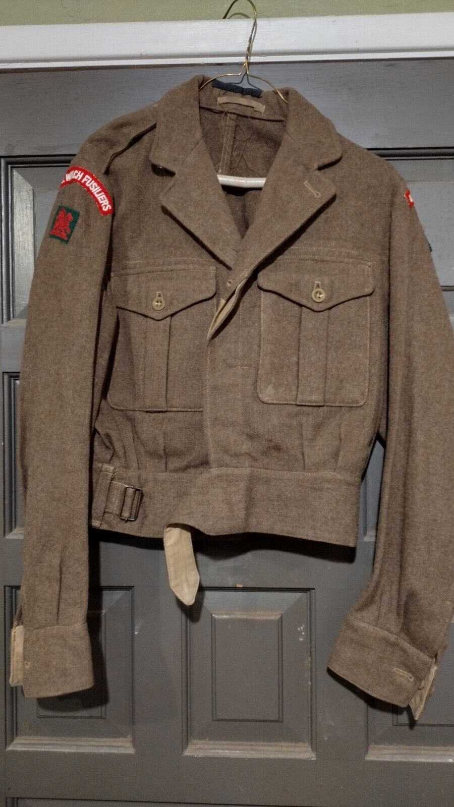 Post War Battle Dress With Royal Welsh Fuselier Patches