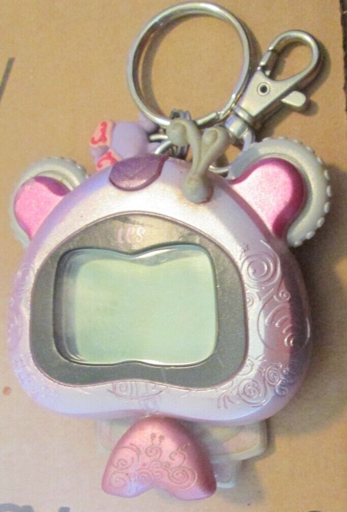 2008 Hasbro LPS Littlest Pet Shop pink electronic digital handheld game keychain