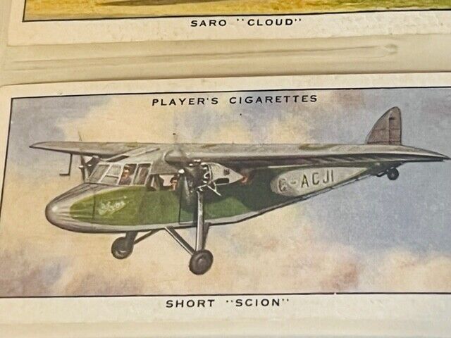Airplane Tobacco Trading Card John Players Son Aeroplane Civil Short Scion plane