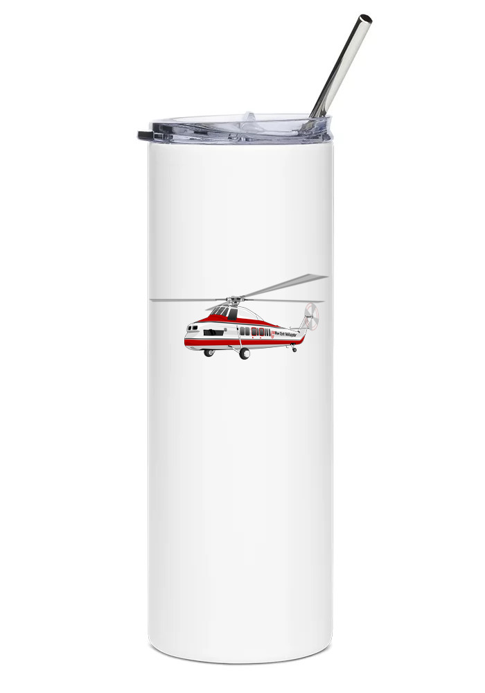 Sikorsky S-58T Stainless Steel Water Tumbler with straw - 20oz.