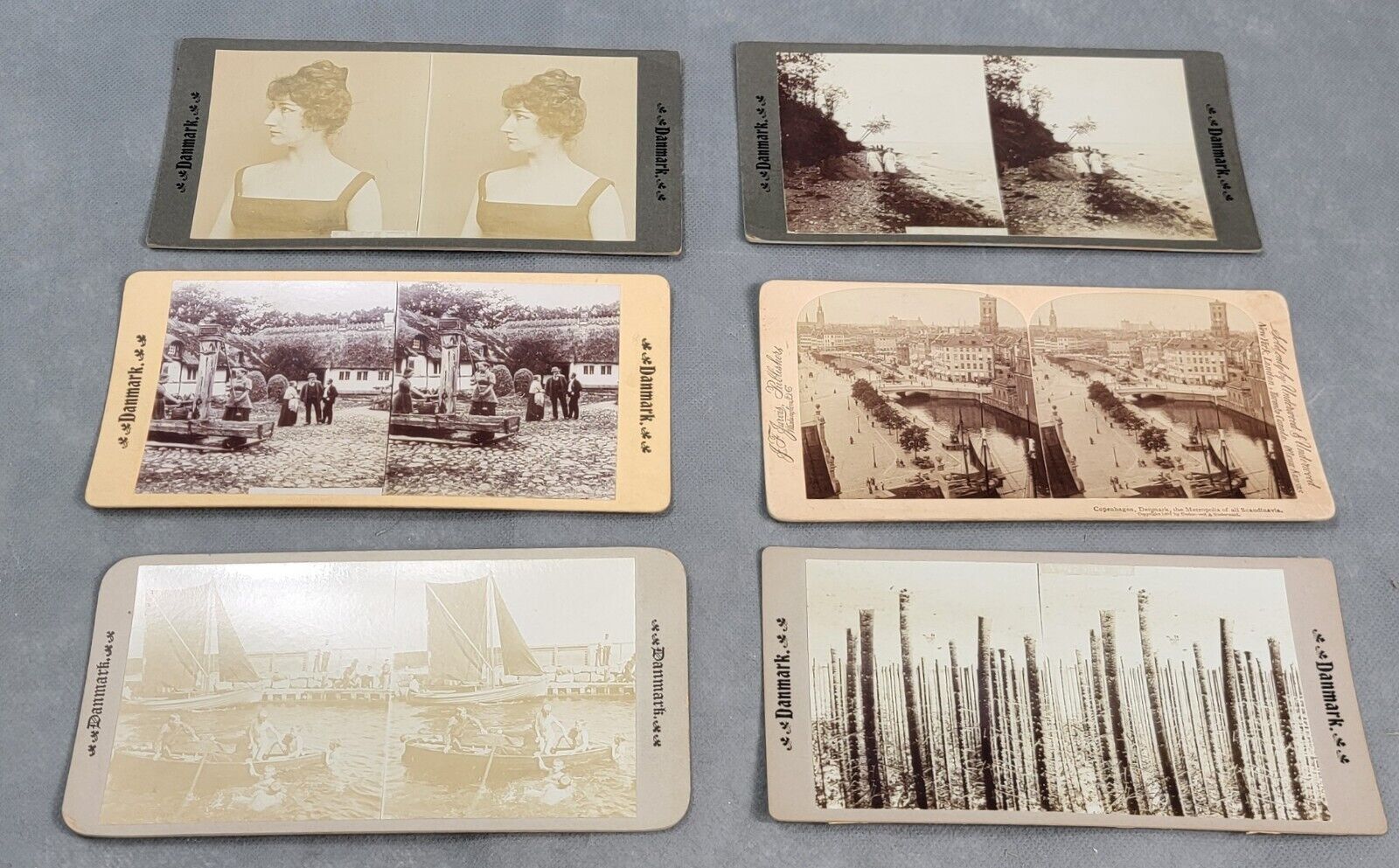Antique 19TH Century REAL PHOTO Stereoview DENMARK DANMARK Lot of  6