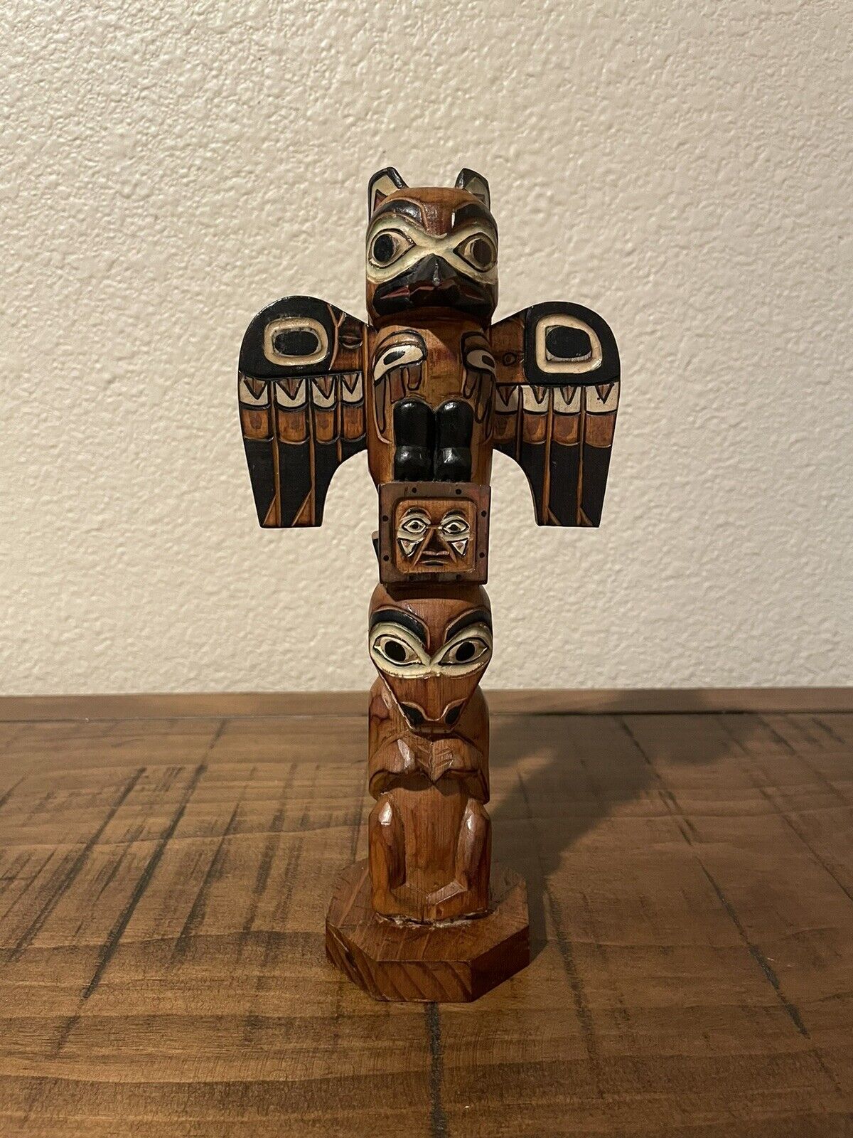 Vintage Hand Carved Totem Pole “Legend of the Sun & Raven” Patrick Seale, Alaska