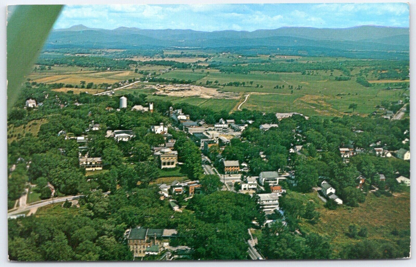 Postcard VT Vergennes Vermont Aerial View US 7 Addison County B40