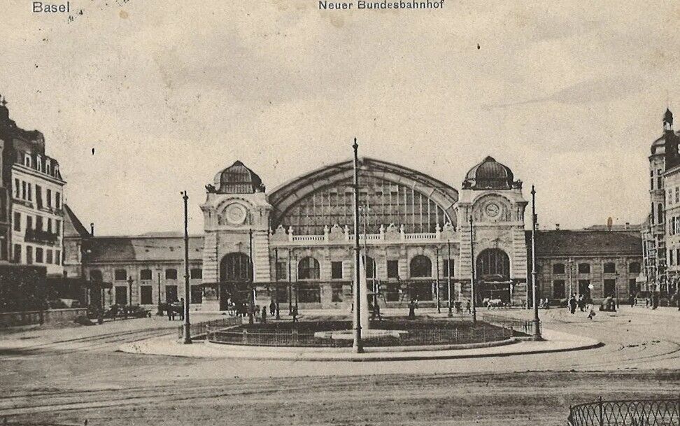 Vintage German Postcard Nueur Bundesbahnhof Posted/Postmarked in Germany 1909