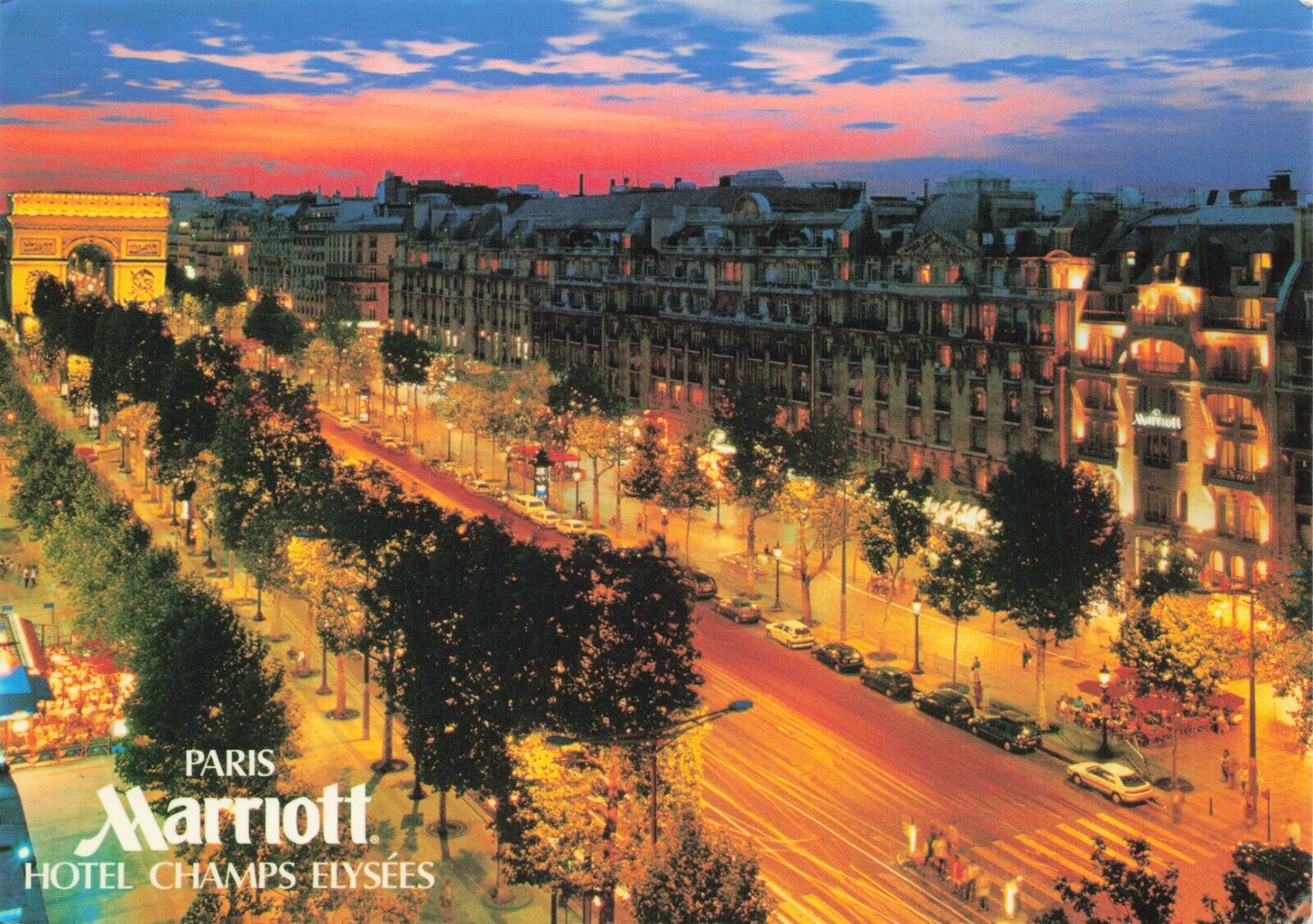 Paris France Marriott Hotel Champs Elysess Vintage Postcard Unposted