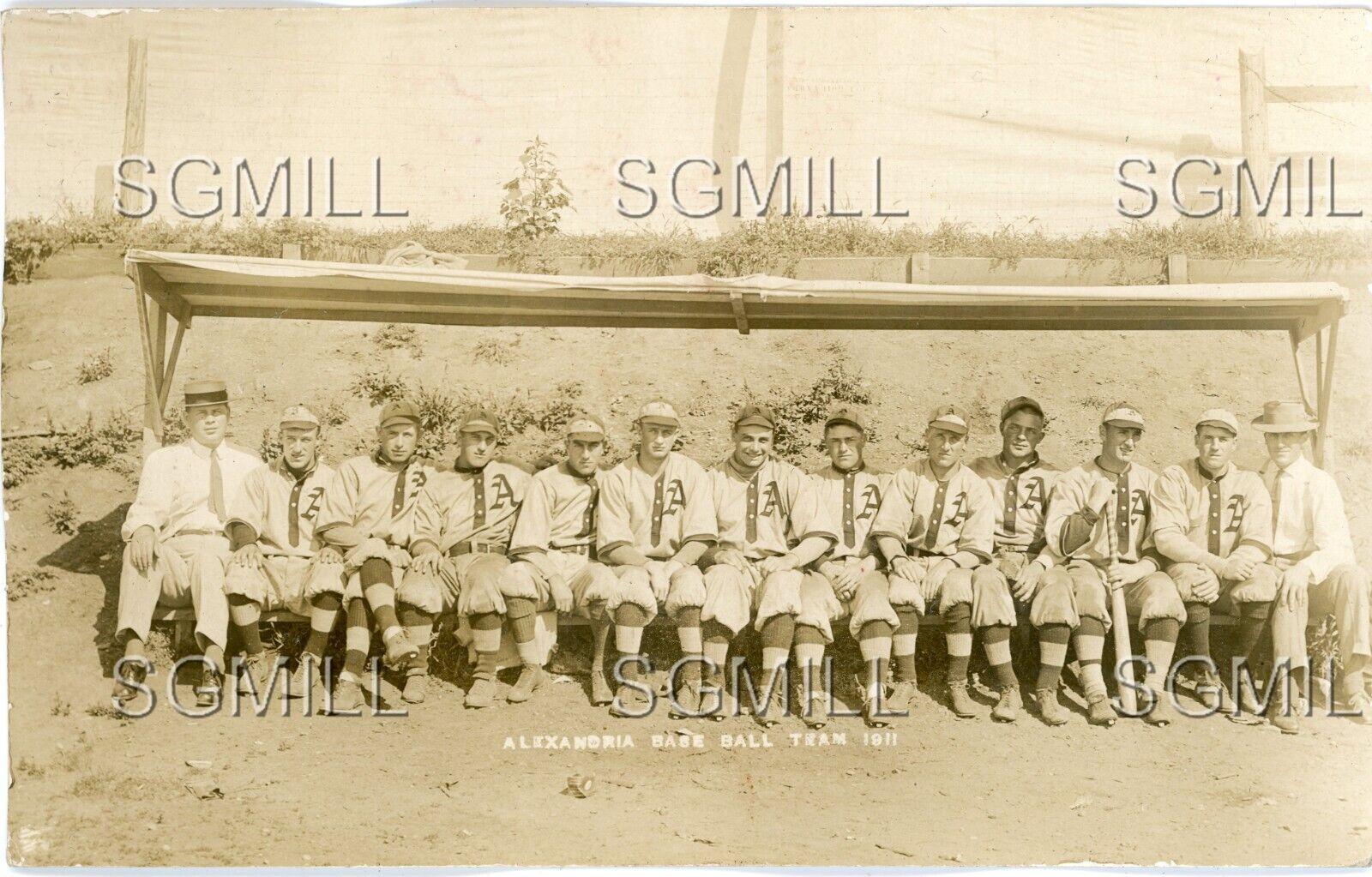 Antique 1911 Photo RPPC Postcard Alexandria MN Baseball Team Semi-Pro Uniforms
