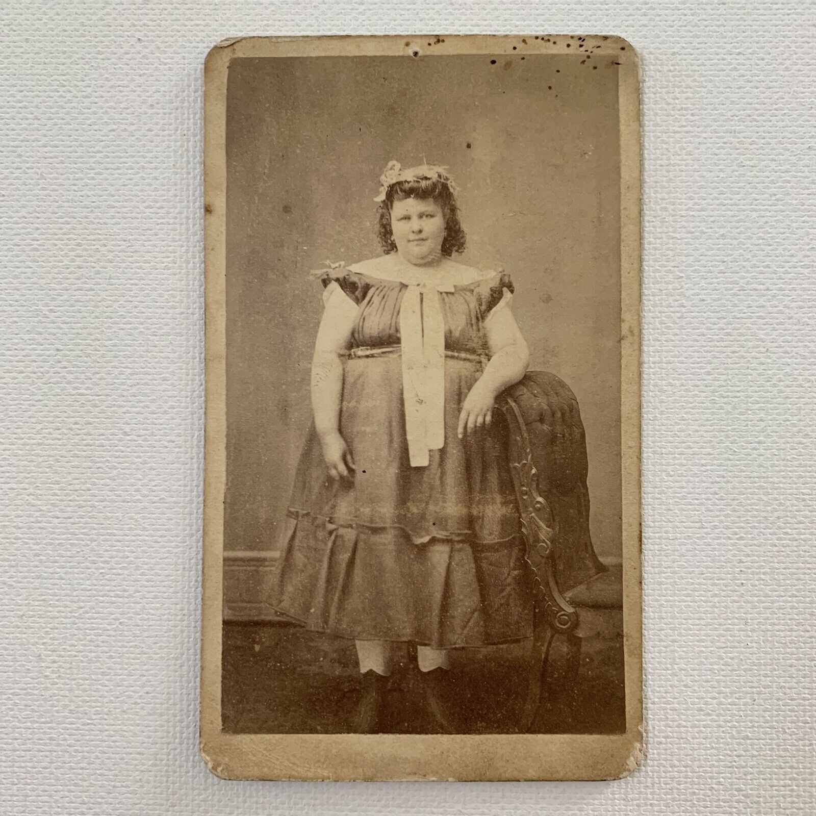 Antique CDV Photograph Plus Size Woman Fat Lady Circus Sideshow Columbus OH