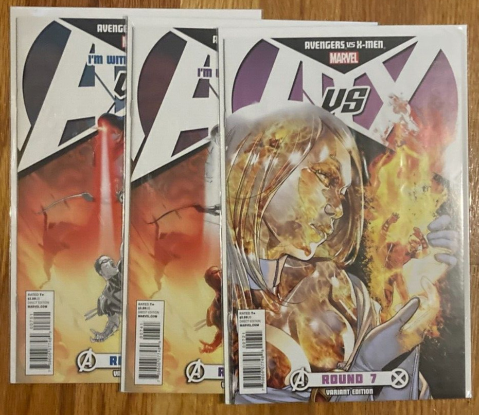 lot of 3 Marvel Comics Avengers vs X-Men #7 variant covers Sara Pichelli