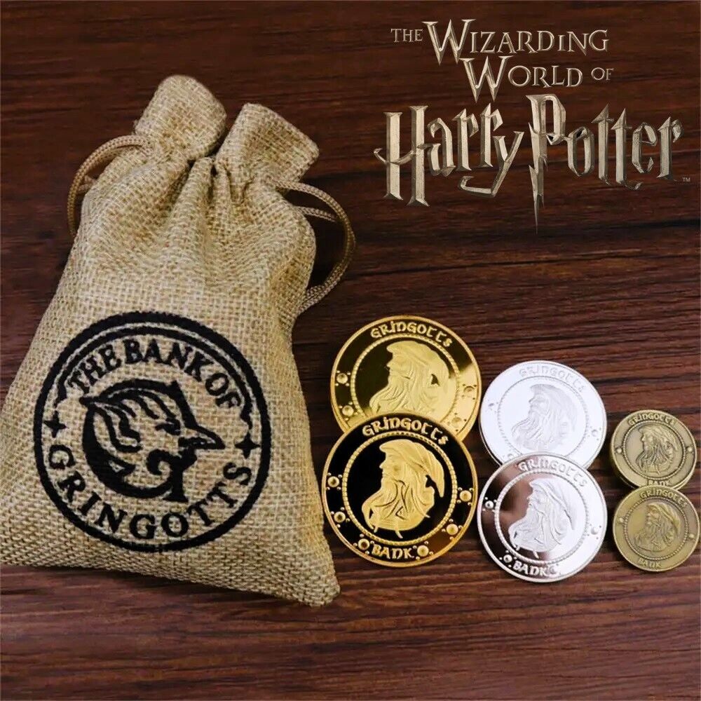 Harry Potter Gringotts Bank Coins Hogwarts Wizarding Collection Cosplay Prop