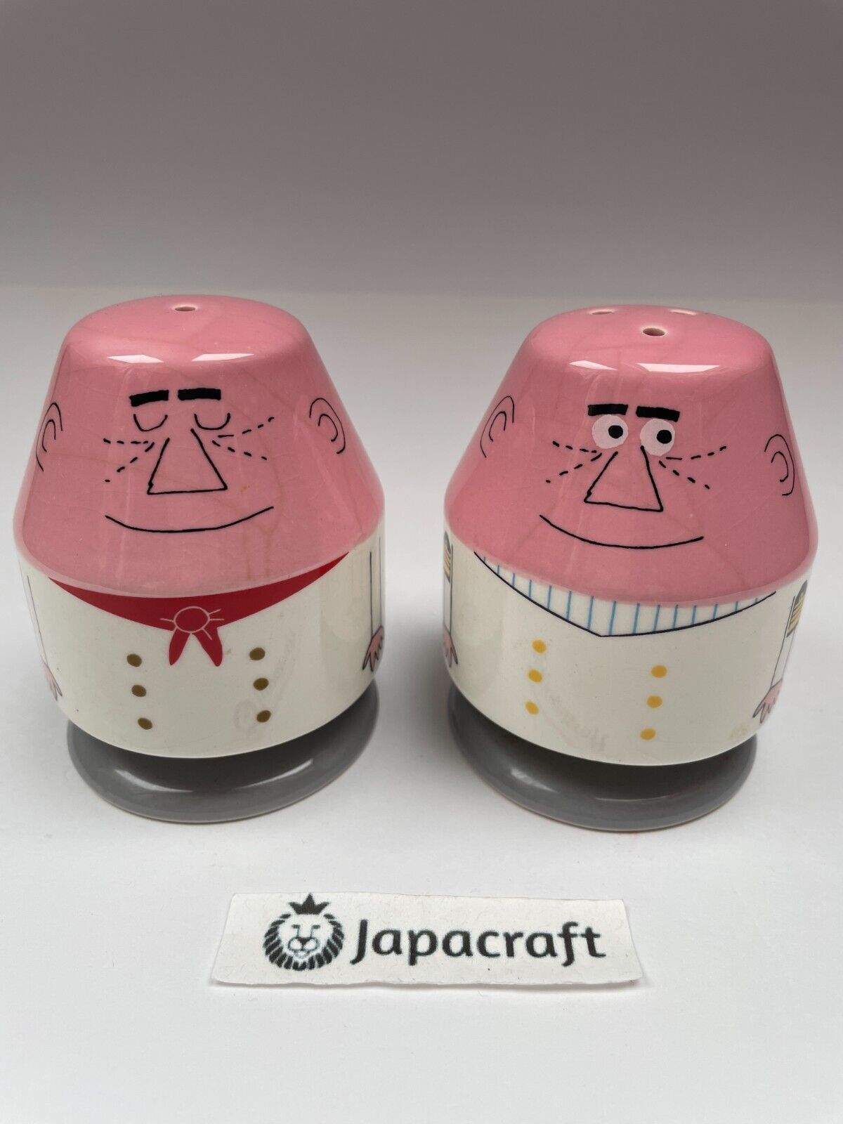 Vintage Suntory Uncle Tris Torys Salt & Pepper Ryohei Yanagihara Pottery Unused