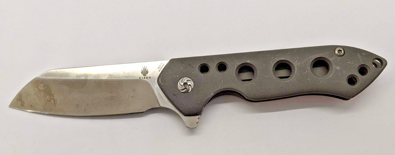 Kizer Guru S35VNKI3504K1 Matt Design Drop Point Frame Lock  Folding Pocket Knife
