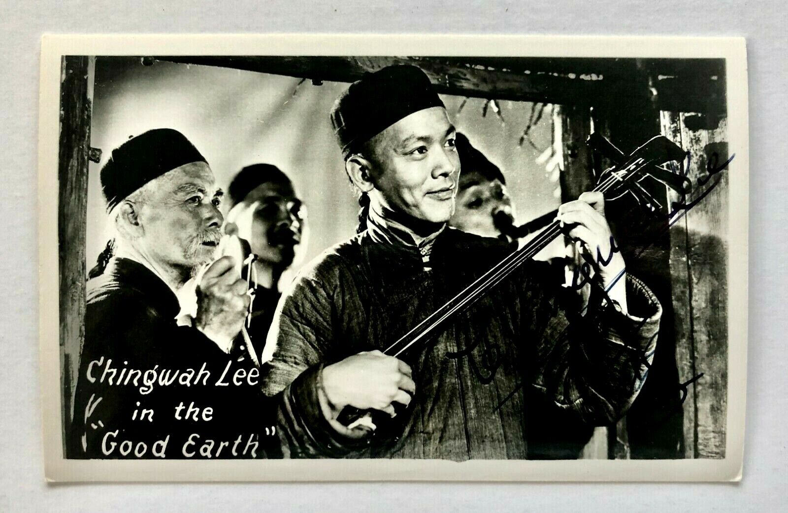 1950s Chingwah Lee Actor Good Earth Movie Scene Signed RPPC Postcard Vintage