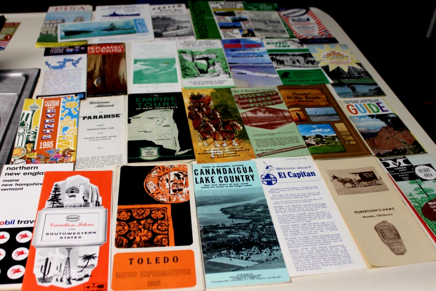 Huge Lot Over 70 Vintage Travel Brochures Map Booklets Photos Postcards Ephemera