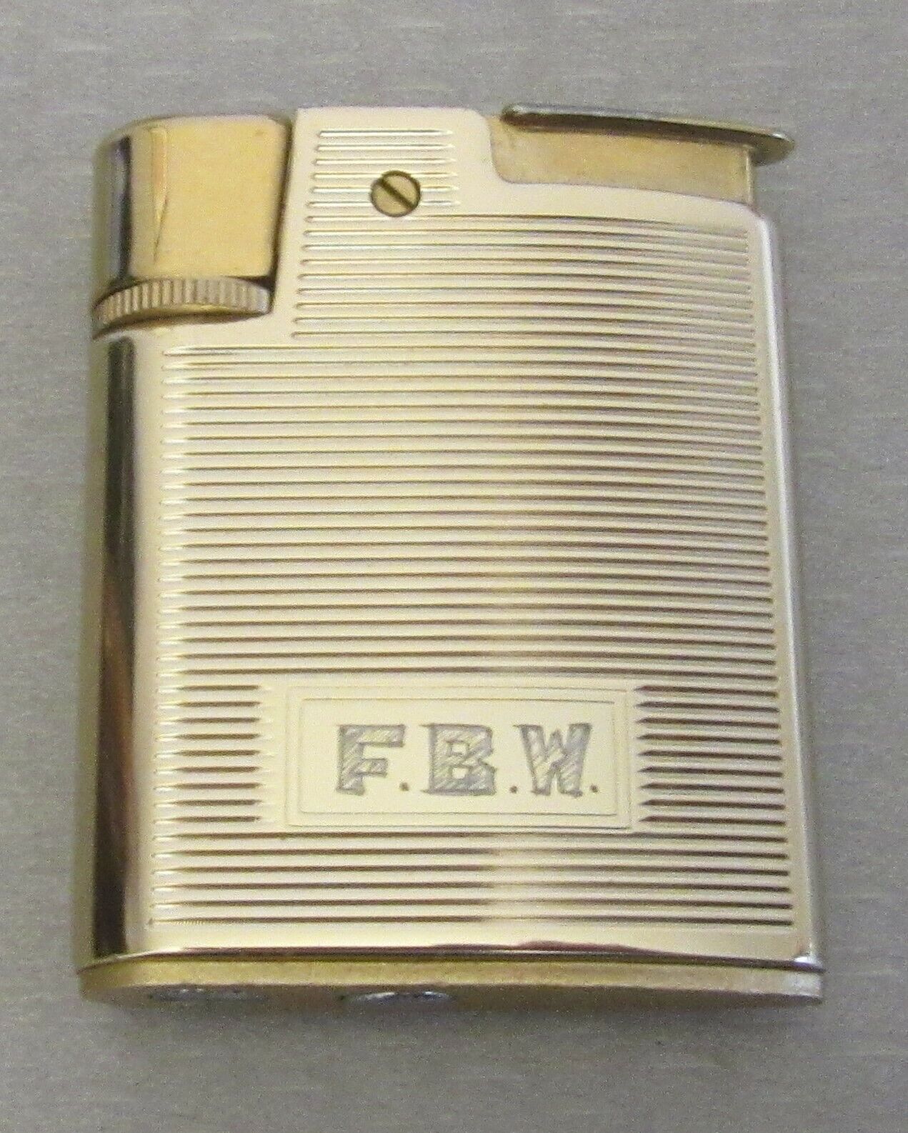 vintage Ronson Varaflame Whirlwind Lighter goldplated mono FBW Woodbridge NJ