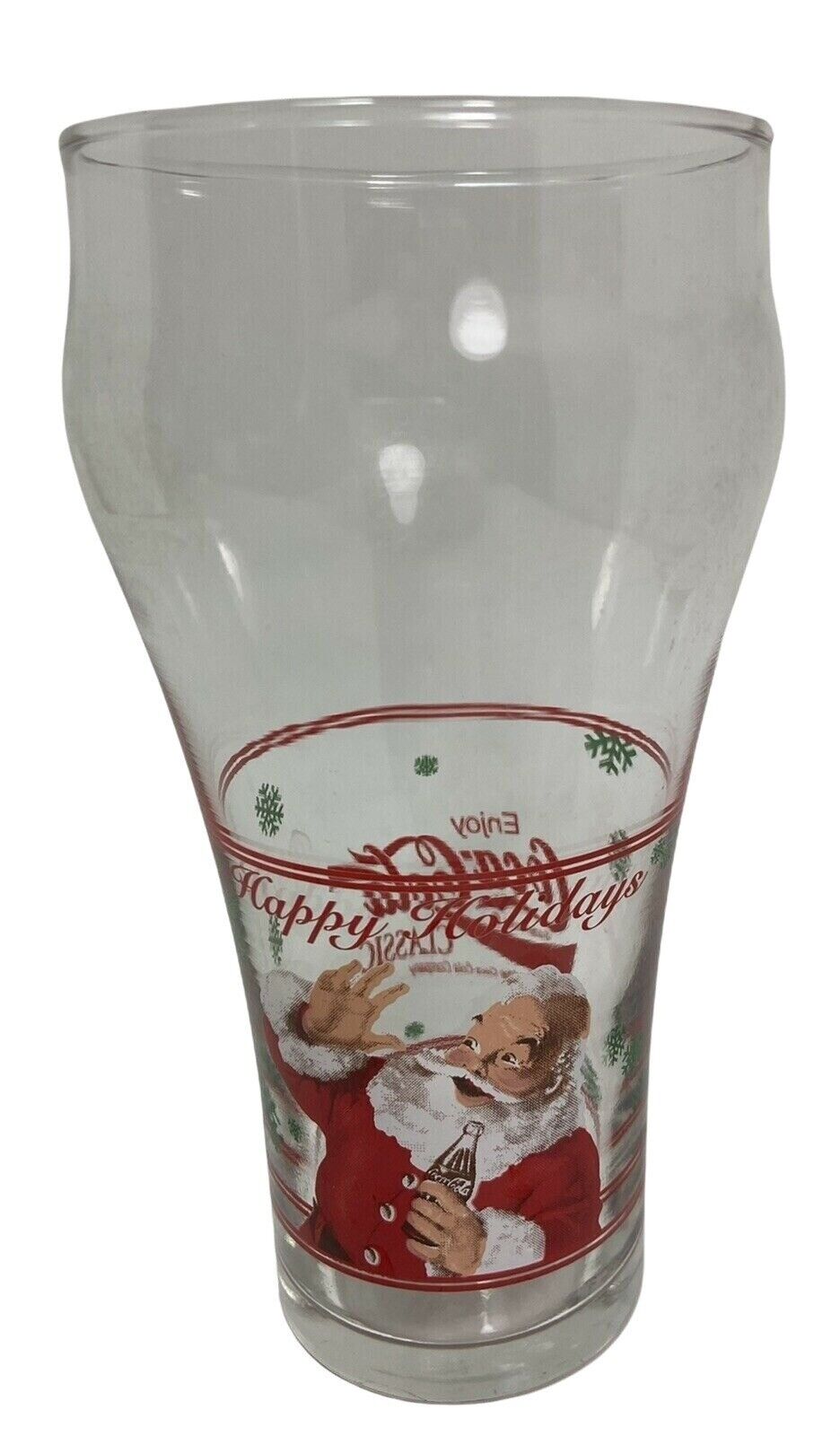 Coca Cola Santa Claus Christmas 16 oz. Coke Glass 1996 Vintage