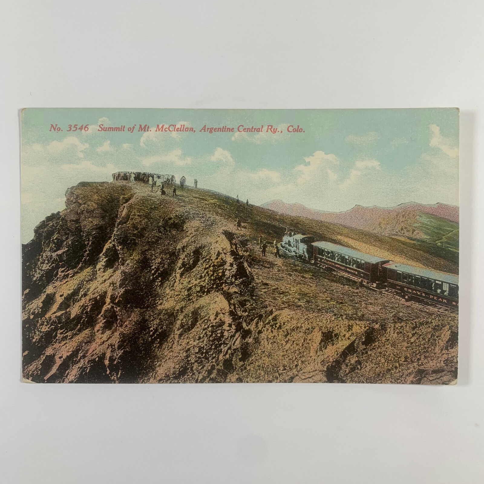 Postcard Colorado Mt McClellan CO Summit Argentine Central Railroad Train 1910s