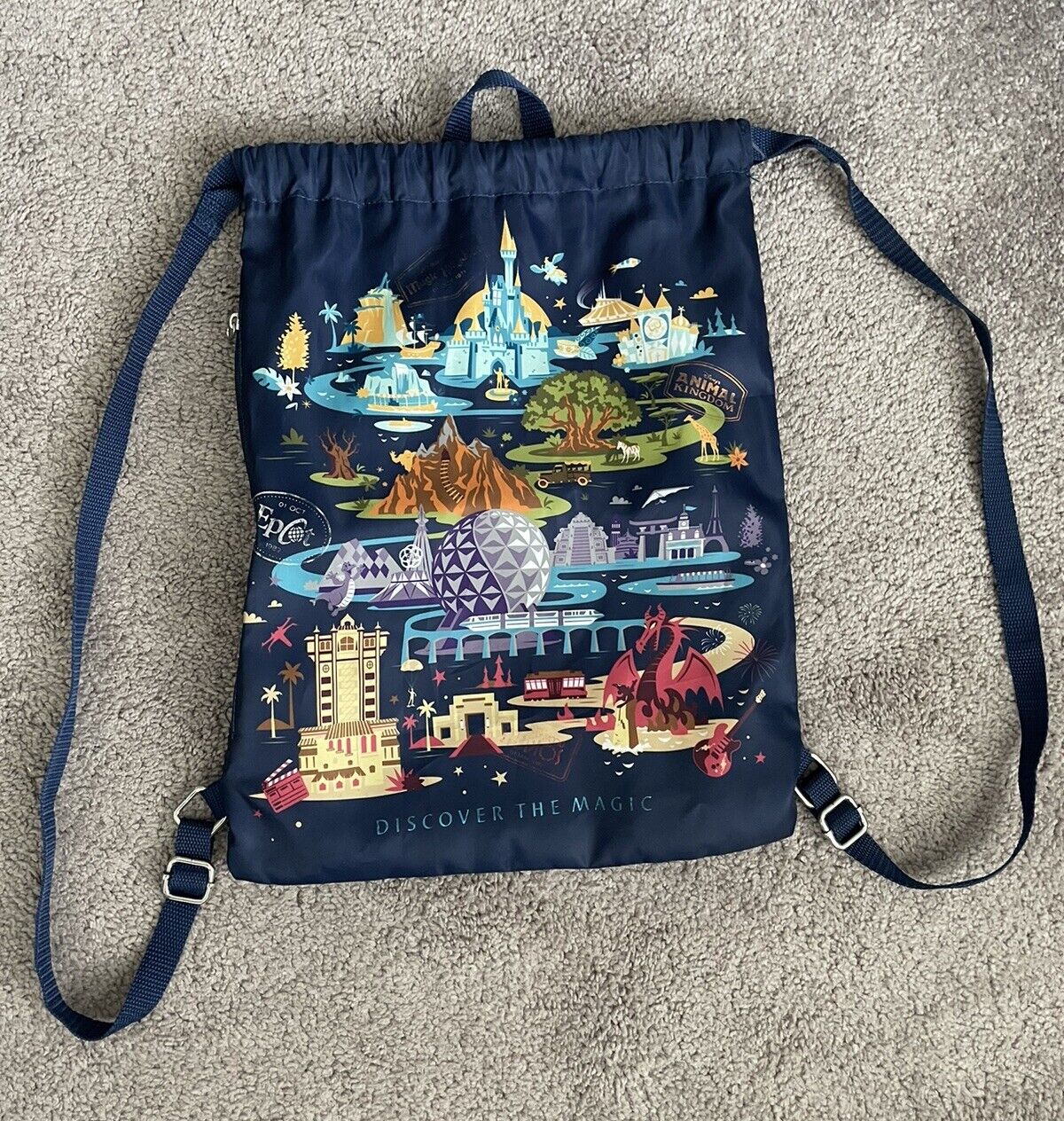 Walt Disney World Cinch Bag Navy Adult Disney Parks