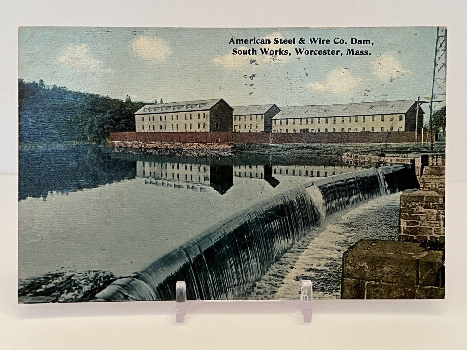 1913 American Steel & Wire Co. Dam Worcester, Massachusetts MA Postcards
